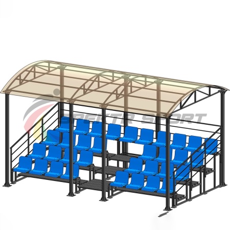 Купить Трибуна для зрителей 4 ряда на 34 места с навесом и перилами в Сунже 